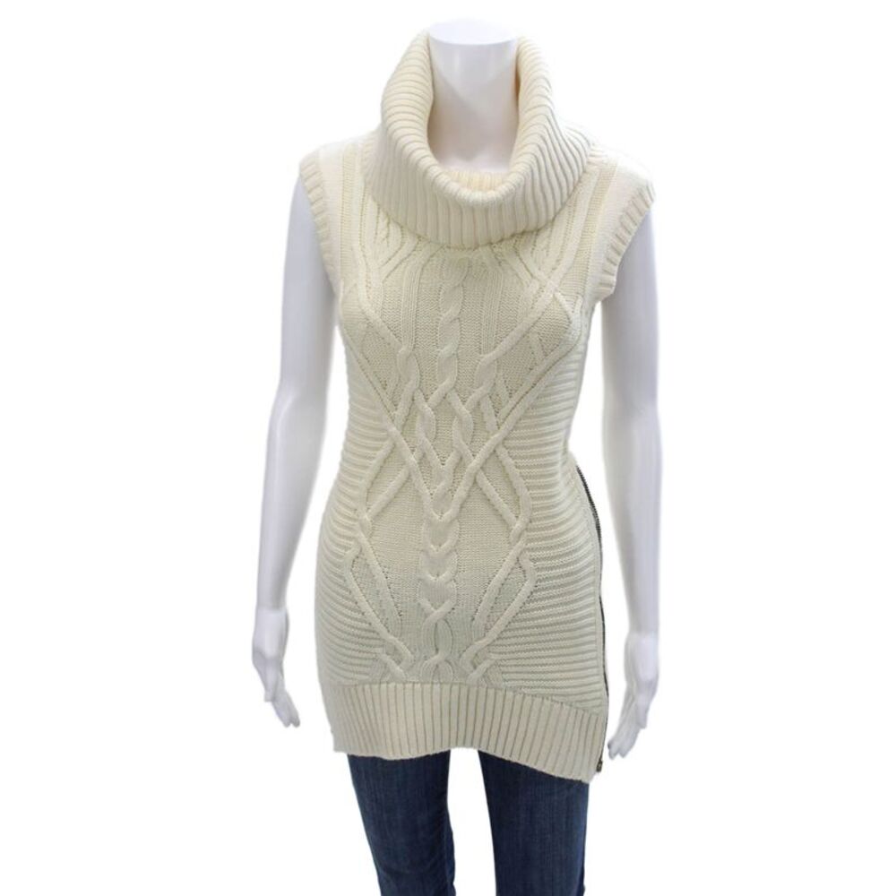 Hotel Particulier Women Tunic Sweater Merino Ivory Size S